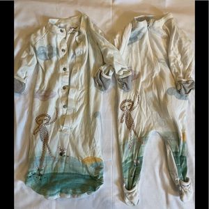 GOUMI zip sleeper and nightgown, 3-6 mos